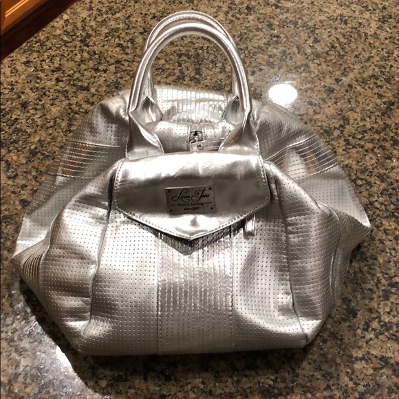 silver gym bag